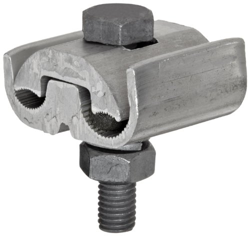 Image of Morris Products 96020 Parallel Groove Clamp, 1 Bolt, Aluminum, 1 /0 - 4 /0 CU-AL Main, .373 - .563 inch Wire Diameter Main; 8-1 /0 CU-AL Tap, .128-.398 inch