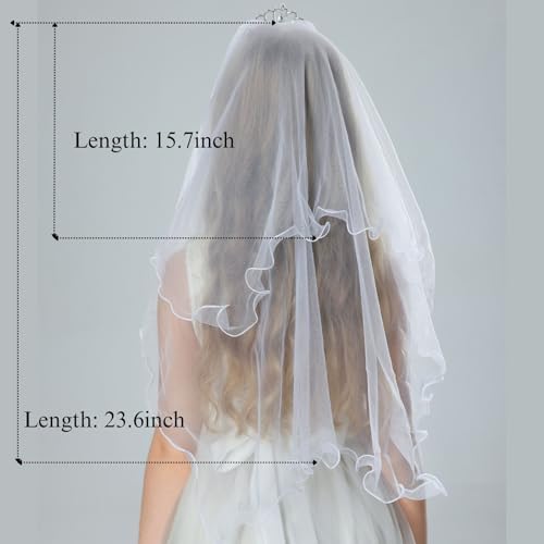 First Holy Communion Veil for Girls Kids White Headband Lace Veils Church Weeding Ceremony3