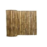 DE-COmmerce Extrem stabile Bambus Beetumfassung XL Nature, oben geschlossen, Rollzaun, Gartenzaun, Sichtschutzzaun für Garten, Terrasse, Balkon (BxH) 200 cm x 40 cm