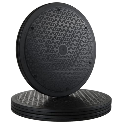 LDHHYH Lazy Susan Lot de 3 platines tournantes robustes de 30 cm avec roulements à billes en acier, charge de 25 kg, support pivotant noir pour écrans plats, ordinateur, TV, haut-parleurs, bonsaï