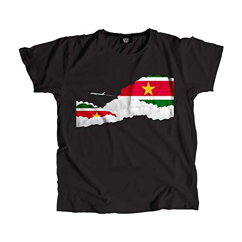 T-shirt Suriname motif avion et nuages haut unisexe en coton doux