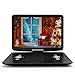 WONNIE 17" Tragbarer DVD-Player mit 15,4” Drehbildschirm, Eingebautem Wiederaufladbar Akku,Stereoklang, Fernreisen, Regionen frei, Unterstützung für USB/SD/AV-Ausgang und -Eingang (Schwarz)
