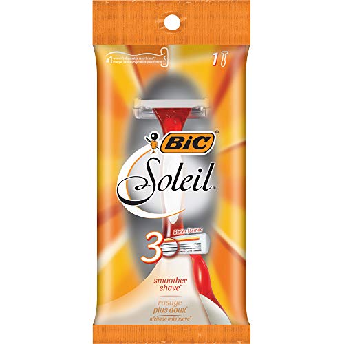 BIC Soleil Original Women's 3-Blade Disposable Shaving Razor, Case of 36 Individually-Wrapped Women's Razors, (Pack of 36)