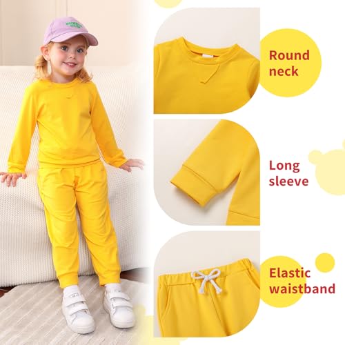 Toddler Baby Girl Boy Clothes Solid Color Sweatsuit Long Sleeve Fall Outfits 2Pcs Winter Pant Sets4