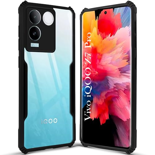 Image of Jkobi Back Cover Case for Vivo iQOO Z7 Pro (Shockproof with Polycarbonate Clear Panel | Professional Black)