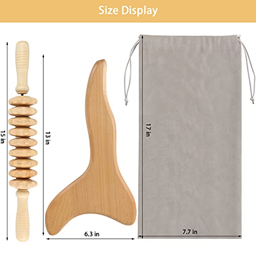 Machomby 2 Pcs Wooden Gua Sha Tools Lymphatic Drainage Tool, Wood Therapy Massage Tools Manual Gua Sha Tools Anti Cellulite Massage Tool For Gua Sha Massage, Maderotherapy, Body Sculpting #TOP6