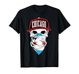 Chicago Flag T shirt Chiraq Skull Bandana ChiTown Tee T-Shirt