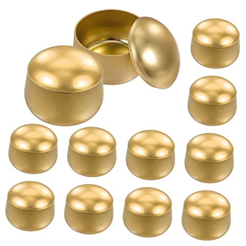 ULDIGI 12pcs Candle Jar Candle Storage Container Small Tin Cans Glass Containers Peppermint Candle Metal Candle Tins Candle Storage Jar Tin Jar Storage Tank Travel Tinplate Aromatherapy