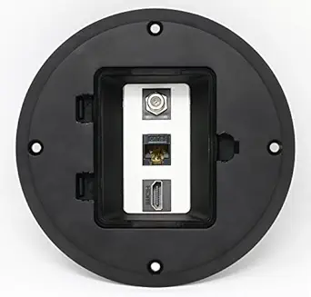 RiteAV HDMI Cat6 Ethernet Coax Cable TV Floor Box - Black