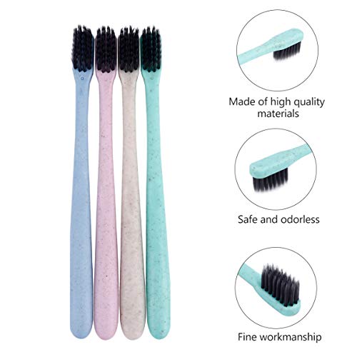 ARTIBETTER 100 Pcs Escovas de Dentes de Carvão Vegetal Biodegradável Natural Escova de Limpeza Oral