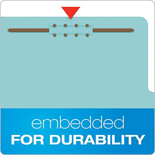 Pendaflex-Recycled-Classification-File-Folders-1-Divider-2-Embedded-Fasteners-25-Tab-Cut-Legal-Size-Light-Blue-Box-of-10-28777R