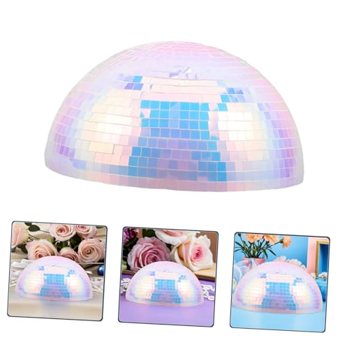 Pack de media bola espejada reflectante para decoración de fiestas, festivales y Año Nuevo, hecha de espuma y plástico, con instalación fácil miniatura 7
