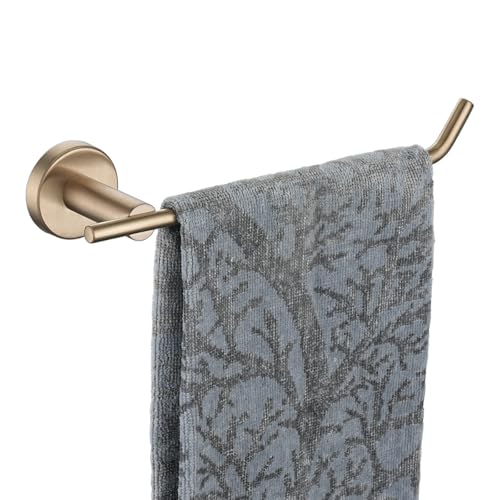 JQK Hand Towel Bar, Champagne Bronze Stainless Steel Towel Ring Holder for Bathroom, 9 Inch Wall Mount Right Hand, TR100-CB