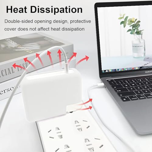 Image of Techmount Silicone Protective Cover for 29W /30W /35W MacBook Adapter Compatible with MacBook Air M2 M1 13 inch Models A2681 A2337 A2179 2020 (NOT FIT with Any Other Adapter) (White)