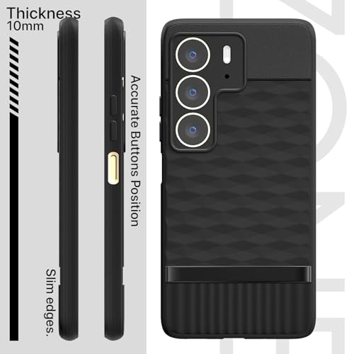 Image of Outlouders Bumper Case for Realme C75 | Full Camera Protection | TPU Soft Flexible Shockproof Back Cover (Black)