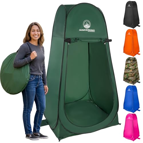 Pop Up Pod - Privacy Shower Tent, Dressing Room, or Portable Toilet Stall with Carry Bag for Camping, Beach, or Tailgate by Wakeman Outdoors (Green)