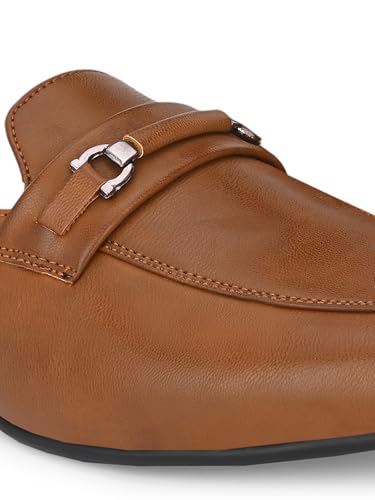 Image of San Frissco Men's Loafers Textured Horsebit Mules Slip On Shoes /Soft Cushioned Footbed Insole with TPR Sole /Stylish Durable Flexible Perfect for Party, Events, Weddings and Office