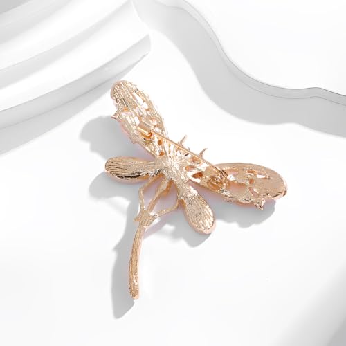 Image of Dragonfly Brooch Rhinestone /Enamel Dragonfly Brooches Lapel Pin for Women Elegant Outfits Dragonfly Jewelry Gifts