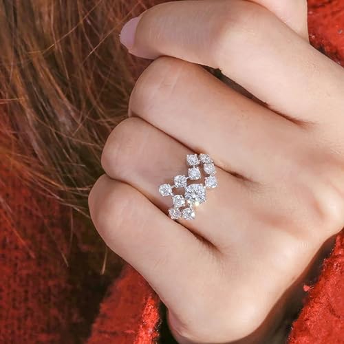 CZ Wedding Rings for Women, 925 Sterling Silver Plated Cubic Zirconia Engagement Promise Ring Fashion Jewelry4