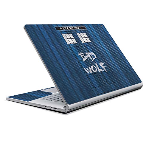 Image of MightySkins Carbon Fiber Skin for Microsoft Surface Book 2 13 inch (2017) - Time Lord Box,Protective, Durable Textured Carbon Fiber Finish,Easy to Apply, Remove, and Change Styles,
