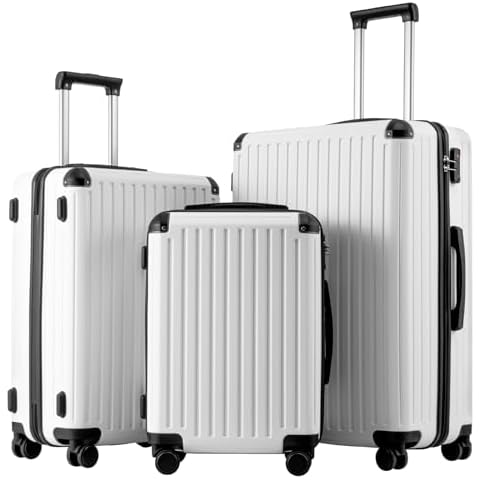 COOLIFE 3 Piece Hard Shell Luggage Set Cover
