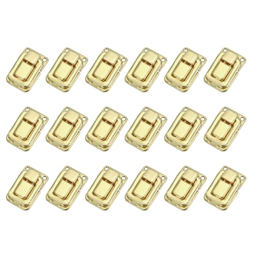 Image of PATIKIL Toggle Catch Lock 1.5 inch x 1 inch, 18 Pack Metal Buckle Hasp Lock Latch Clasp for Jewelry Box Wooden Case Decoration, Light Gold