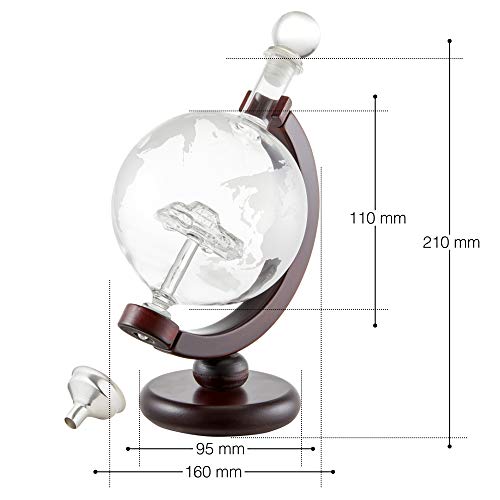 Karaffe mit Weltkartenmotiv