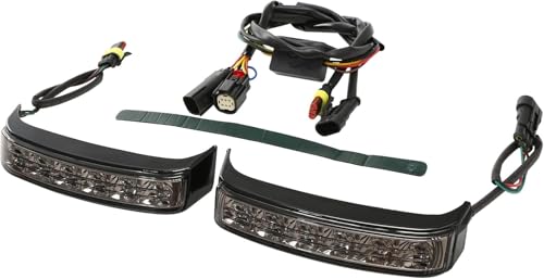 Luz trasera LED para alforjas compatible con Harley Touring Road Glide Limited 2020-2024, Ultra Limited 2014-2024, CVO Limited 2016-2020, Electra Glide 2014-2019, alojamiento negro y lente ahumado miniatura 2