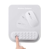 UnivoColors マウスパッド リストレスト一体型マウスパッド 人間工学デザイン 柔らかい素材 ストレス解放 手首置き 疲労低減 通気性 あり 肌に刺激なし マッサージホール付き 滑り止め(グレー)