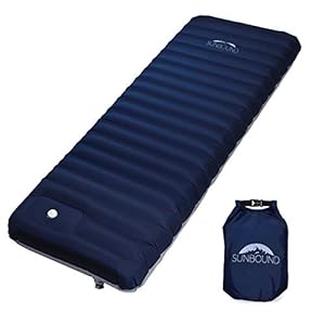 SUNBOUND® – aufblasbare Isomatte – 12 cm Dicke – Bester Schlafkomfort – Camping Matratze mit integrierter Pumpe – Ideal für Camping, Roadtrips, Outdoor, Zelten