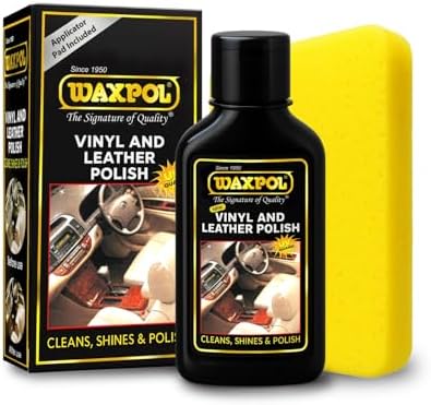 Waxpol Vinyl & Leather High Shine Polish 125 ml for Car & Bike Seats, Dashboard & Leather Accessories