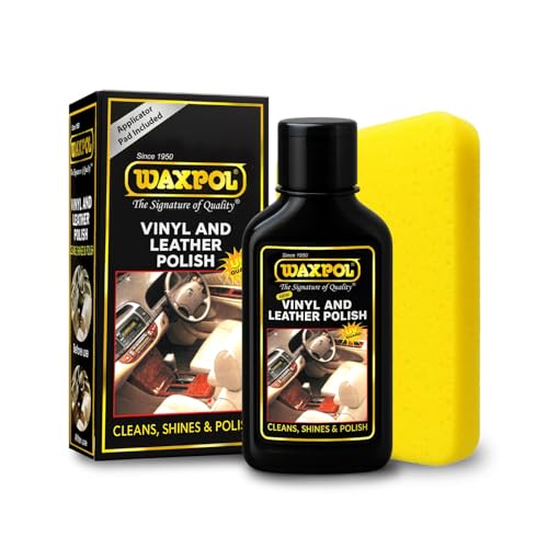 Waxpol Vinyl & Leather High Shine Polish 125 ml for Car & Bike Seats, Dashboard & Leather Accessories