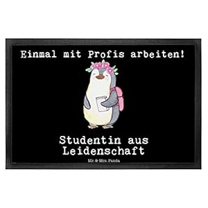 Mr. & Mrs. Panda 40 x 60 Fußmatte Studentin aus Leidenschaft – Geschenk, Schmutzfänger, Türvorleger, Abschied, Danke…