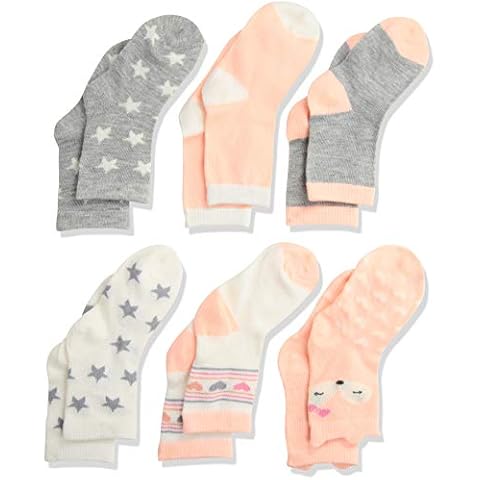 Rene Rofe Baby Kids' Toddler Newborn and Infant 6 Pack Socks, Coral, 2-4 Cover