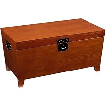 SEI Furniture - Pyramid Lift-top Trunk Coffee Table - Transitional Design, Brown Finish - Ideal for Living Room, Family Room CK1224
