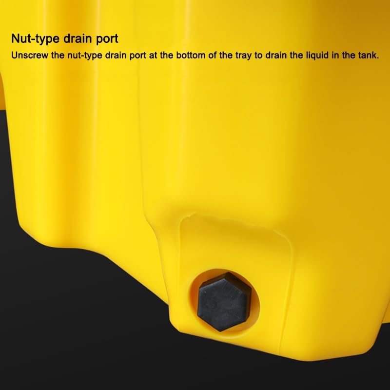 Générique Bac de rétention empilable pour fûts d'huile et seaux de Peinture - Bac de rétention modulaire avec Drain, Solution de Stockage Industriel pour Garage, Jaune (2 pièces, 130 x 68 x 30 cm)