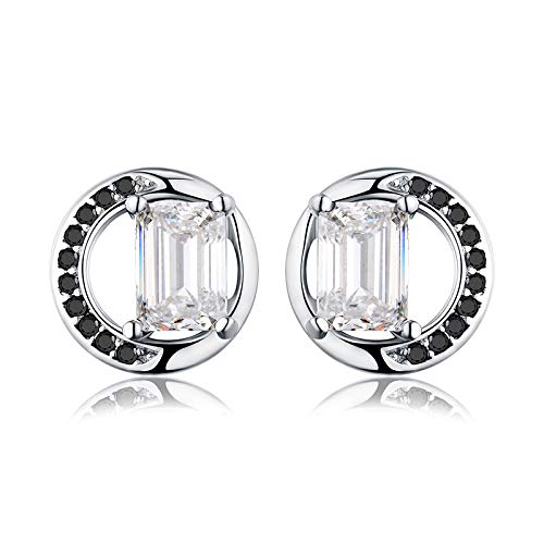 Boucles d'oreilles argent 925 véritable spinelle noire pour femmes