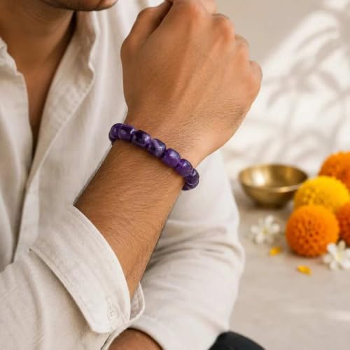 Image of Beaded Bracelet for Men & Women | Stretchable Handmade Prayer Meditation Yoga Wrist Bracelet | Stylish Everyday Wear | Free Size