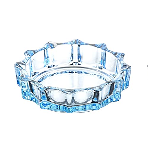 GFHTRELY Posacenere Posacenere in Vetro Blu Creativo Domestico Soggiorno Camera da Letto Studio Desktop posacenere posacenere posacenere Vassoio per Fumi