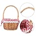 WEKADRIN Easter Wicker Basket with Handle Handwoven Willow Rattan Storage for Gifts Picnic and Home Decor Elegant Round Design with Cloth Lining Multipurpose Use for All Occasions