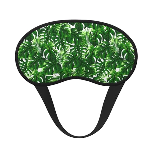 Monstera Deliciosa - Antifaz para dormir unisex con estampado de palmera de plátano, cómodo antifaz para viajes, meditación, sueño, viajes