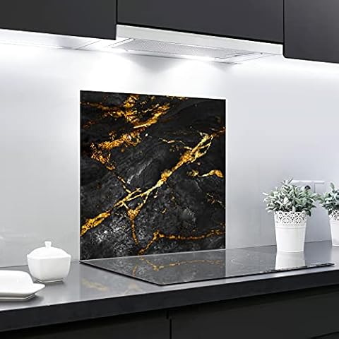 Splashback Tempered Glass Heat Resistant Toughened Decorative - 60 x 65 cm - 4 mm Thick - Perfect Behind Gas, Ceramic and Induction Cookers - Easy to Clean and Hang… Cover
