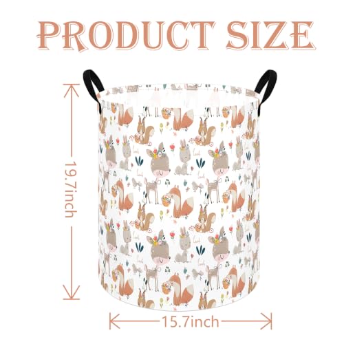 Image of 19.7 inch Round Kids Laundry Basket Gift Basket Storage Laundry Hamper Laundry Basket Baby Toys Nursery Bin with Handles,Storage Basket for Kids Room Bedroom Decor
