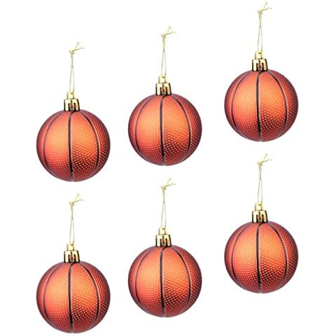 Tomaibaby 6 Piezas de Adorno de Baloncesto de Navidad Cover