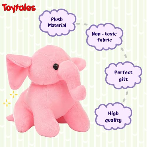 Image of TOYTALES Stuffed Baby ElephantCute Hanging Plush Soft Toy for Girls & Boys | Stuffed Animal Soft Toy for Kids| Small Size Cute Plush Huggable Toy (Color May Vary)