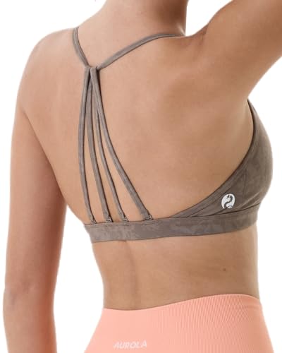 Image of AUROLA Mercury Workout Sports Bras Women Athletic Removable Padded Backless Strapy Minimal Crop Top