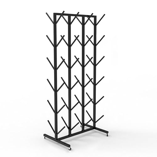 WDJBPSH Comercial Expositor para Colgar Guantes de Boxeo/Diana de Mano, Multiusos Equipos de Fitness Soporte Organizador con Ganchos de Doble Cara, Ahorro de Espacio(Black,6-Tier)