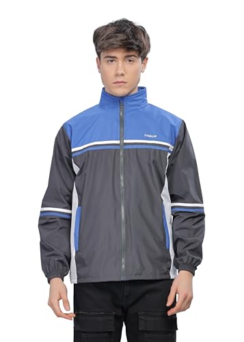 Image of Dollar Men's Polyester Colourblock Windcheater Jacket With Zipper Pockets