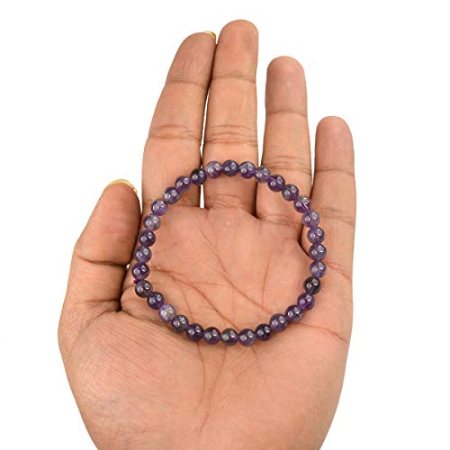 Image of Reiki Crystal Products Certified Natural Crystal Stone Bracelet 6 mm Round Beads for Men and Women | Premium Gemstone Jewellery Collection | Reiki Charged | Multiple Stone Variants Available