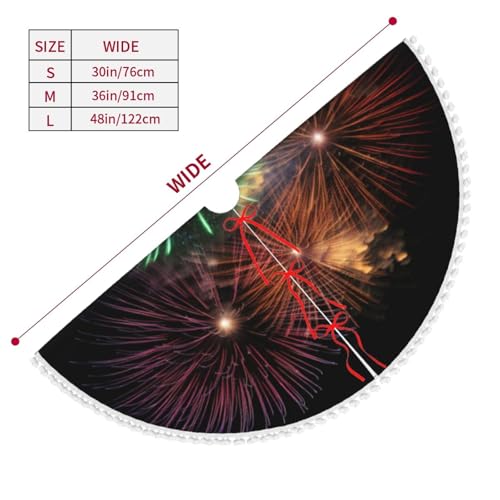 Jupe de sapin de Noël Splendid Fireworks double couche premium